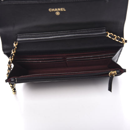 Chanel Lambskin Quilted Wallet On Chain WOC Black 4 of 12