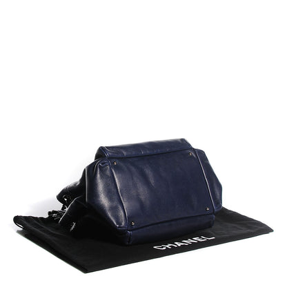 Chanel Lambskin Lax Accordion Hobo Dark Blue 4 of 7