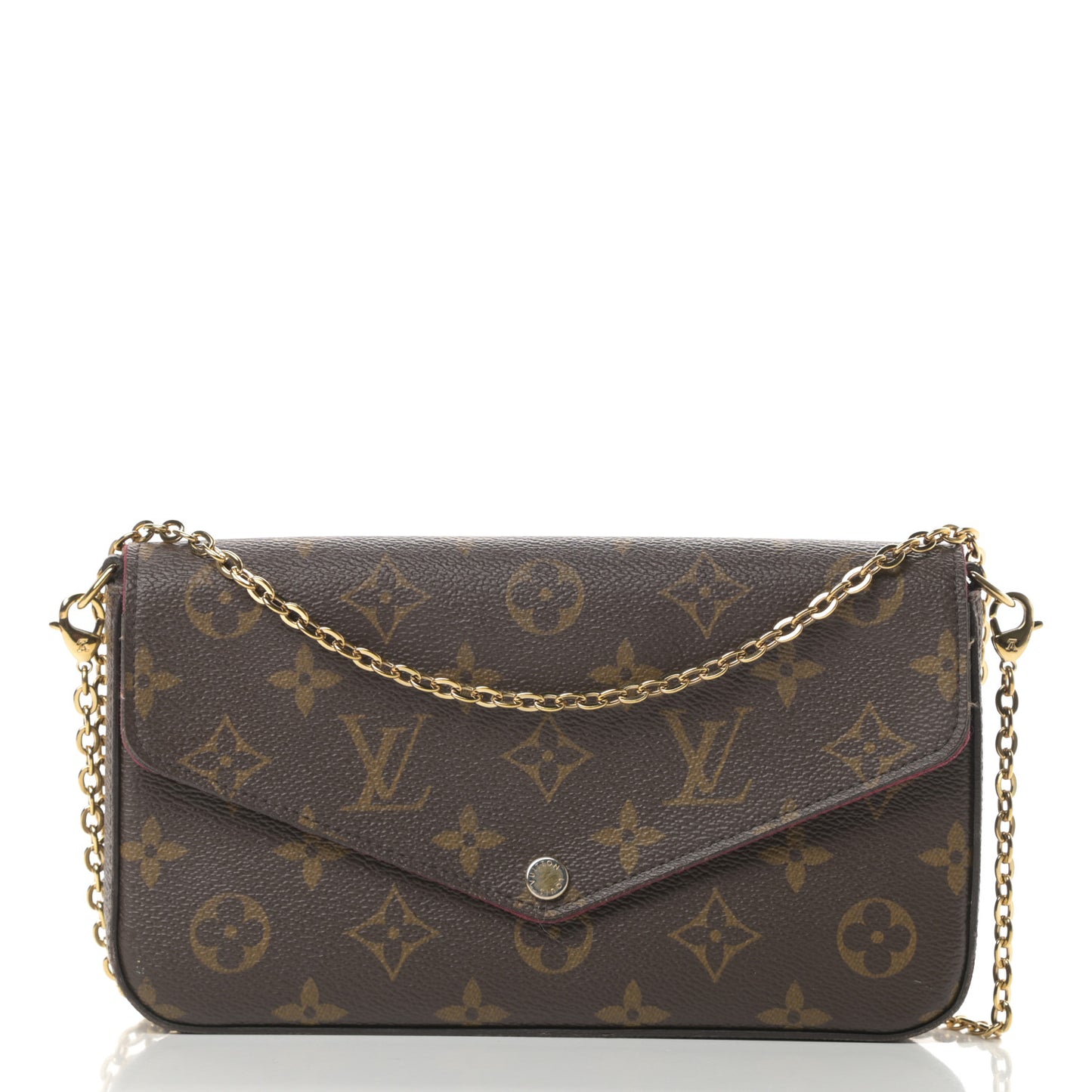Monogram Pochette Felicie Chain Wallet Fuchsia