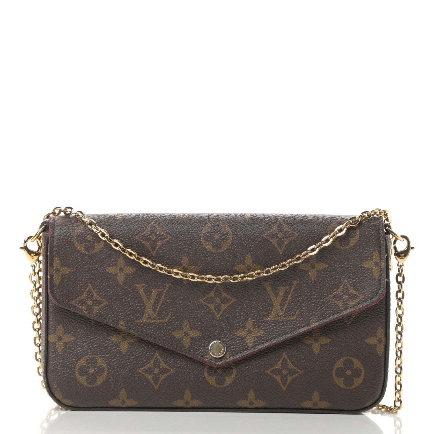 Louis Vuitton Monogram Pochette Felicie Chain Wallet Fuchsia 3 of 20