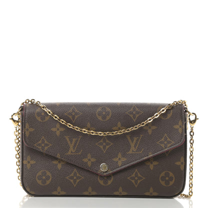 Louis Vuitton Monogram Pochette Felicie Chain Wallet Fuchsia 3 of 20