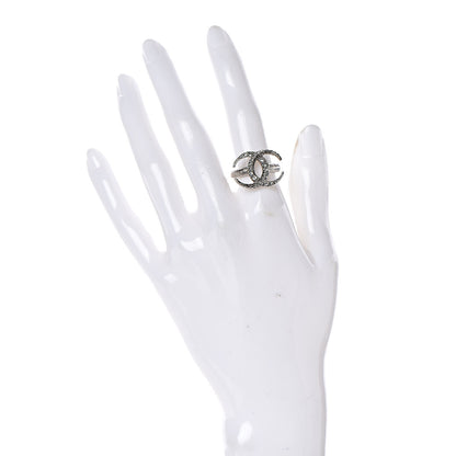 Chanel Crystal CC Moon Ring 6 Silver 2 of 5
