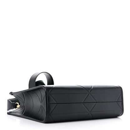 Prada Soft Calfskin Triangolo Symbole Embossed Small Tote Black 4 of 8