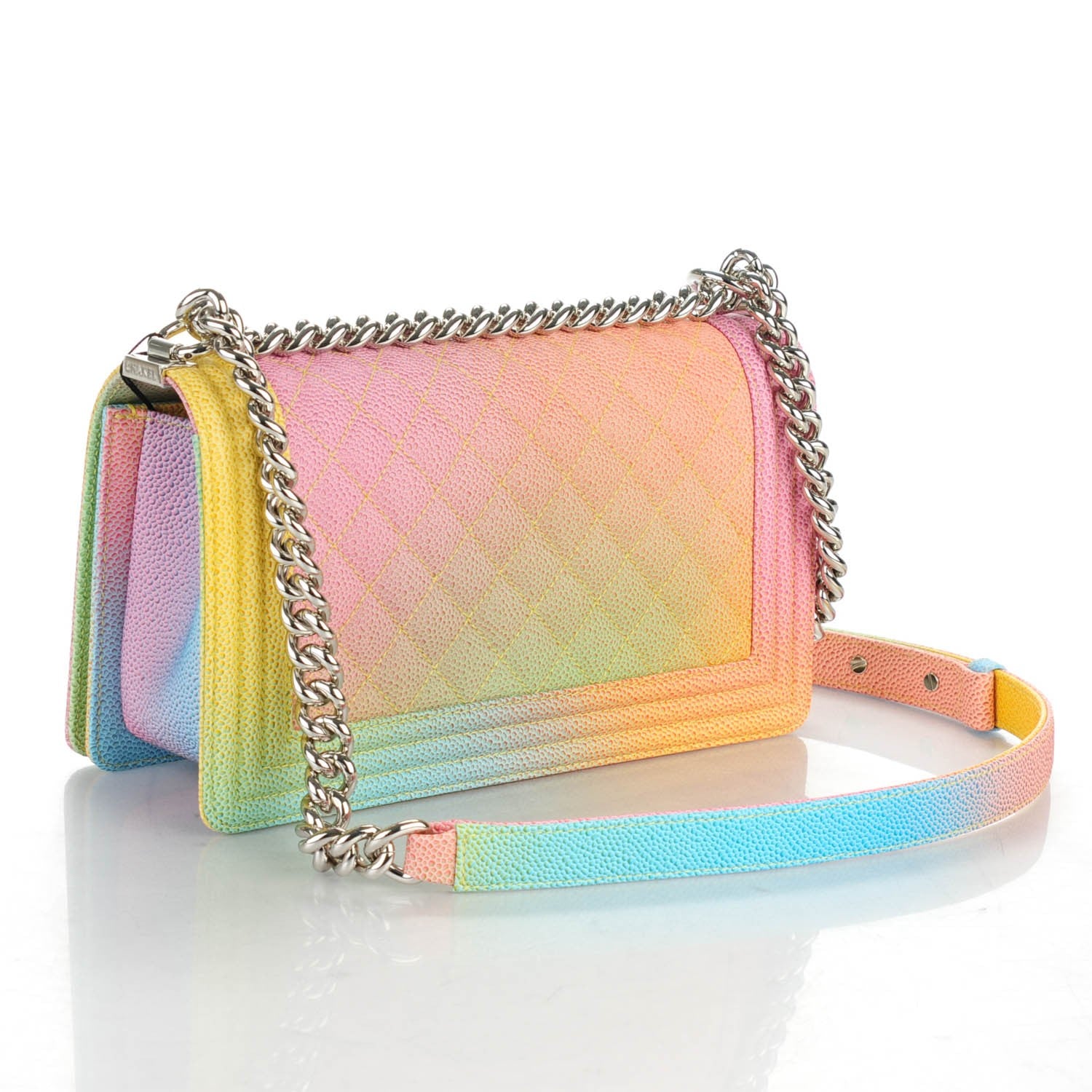 Chanel Caviar Quilted Medium Rainbow Boy Flap 3 of 7