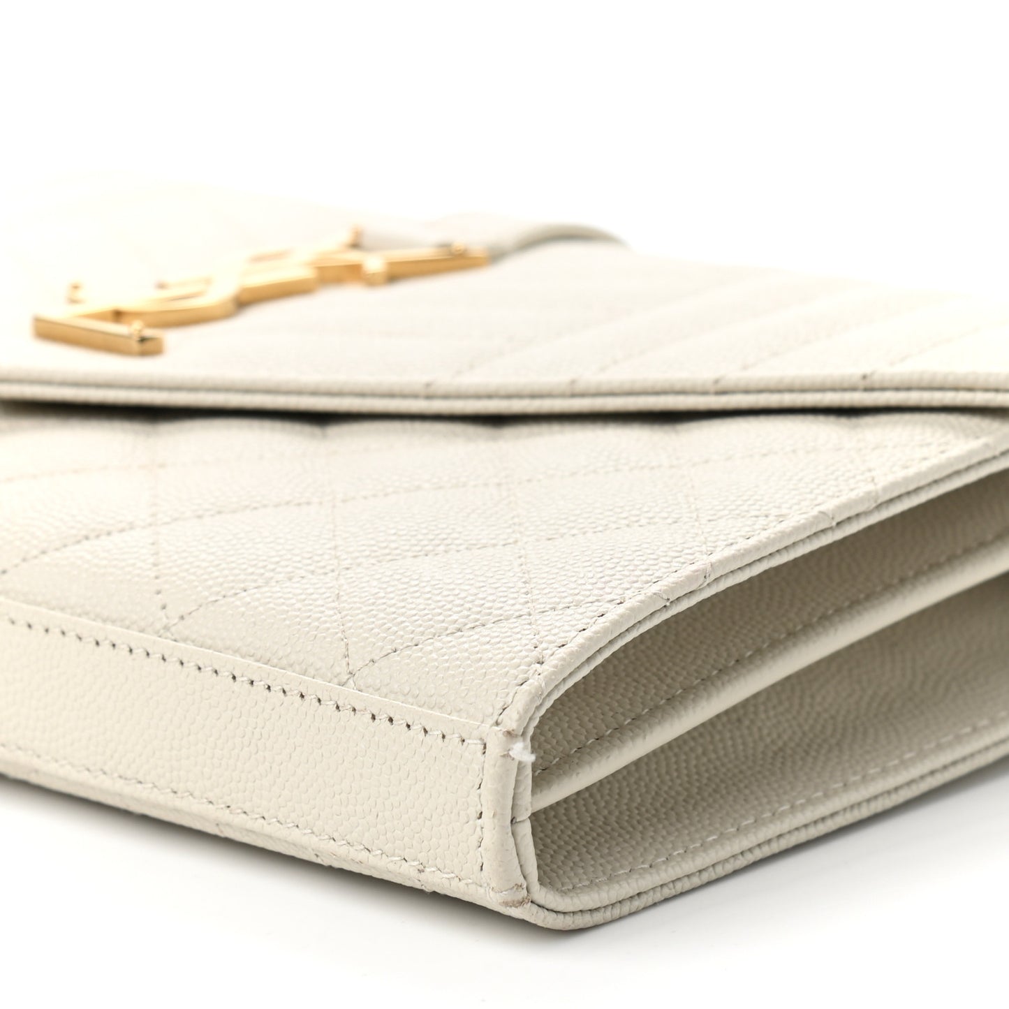 Grain De Poudre Mixed Matelasse Triquilt Monogram Chain Wallet Crema Soft