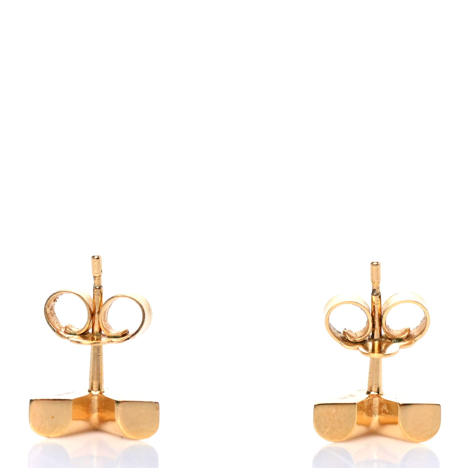 Louis Vuitton Brass Essential V Stud Earrings Gold 3 of 4