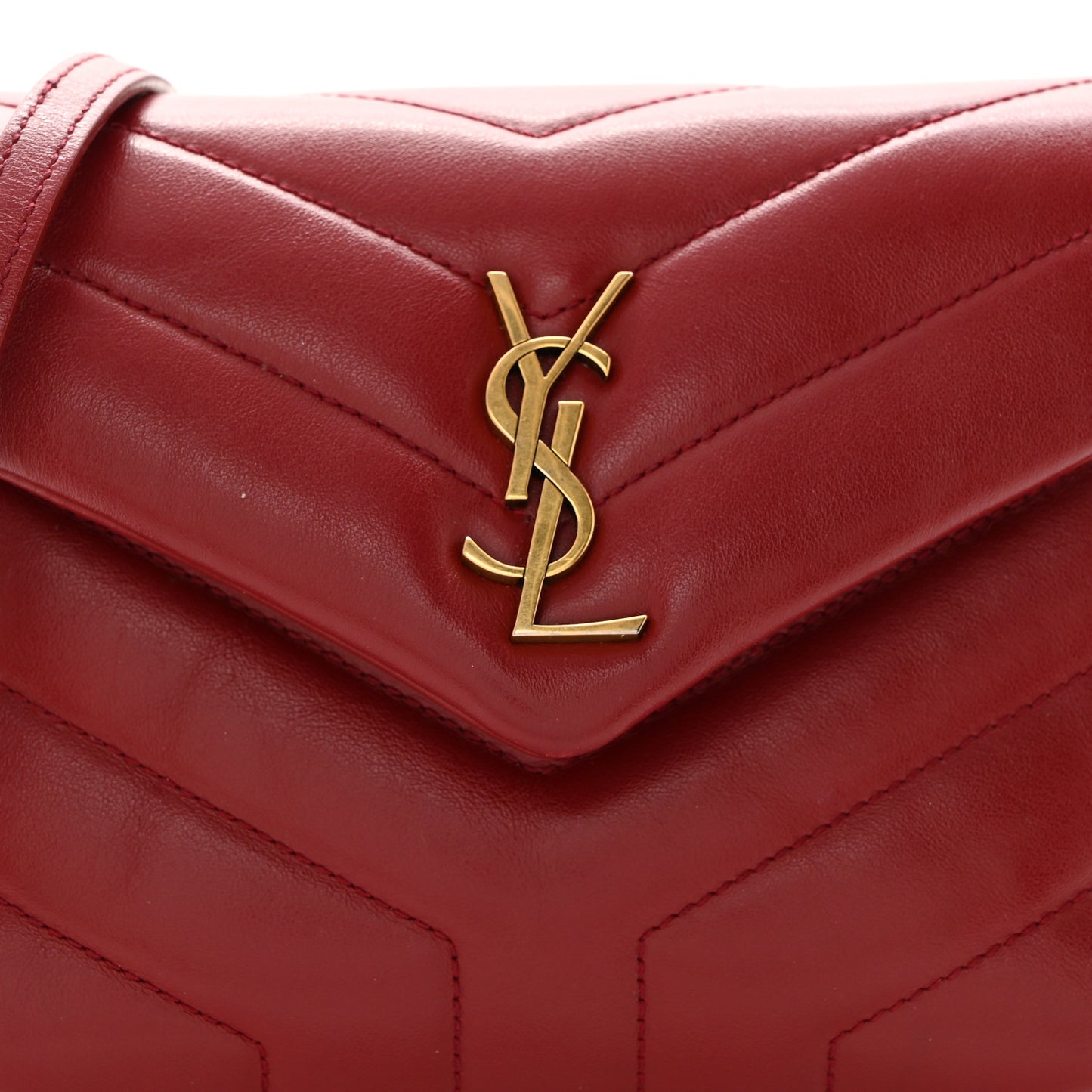 Calfskin Y Quilted Monogram Toy Loulou Crossbody Bag Rouge