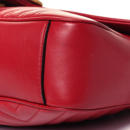 Gucci Calfskin Matelasse Small GG Marmont Shoulder Bag Hibiscus Red 9 of 9