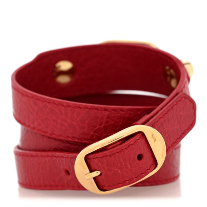 Balenciaga Agneau Giant 12 Gold Hardware Triple Tour M Bracelet Rouge Sapphire 3 of 4