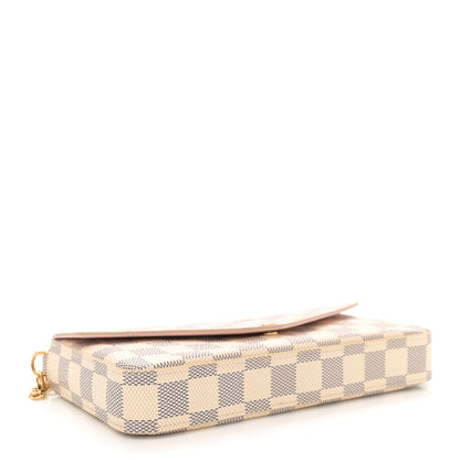 Louis Vuitton Damier Azur Pochette Felicie Chain Wallet Rose Ballerine 5 of 11