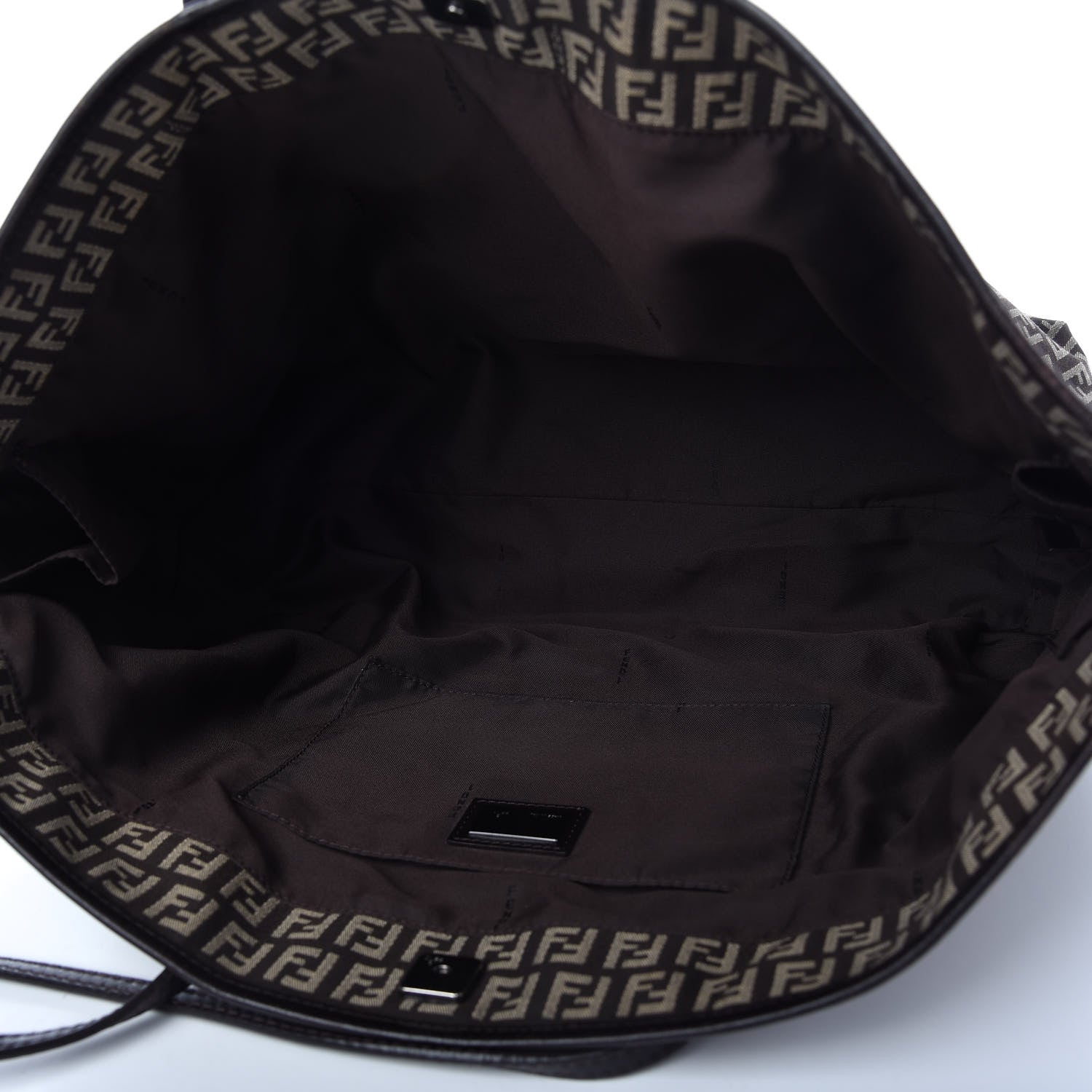 Fendi Zucchino Vitello Roll Tote Testa di Moro Beige 5 of 10