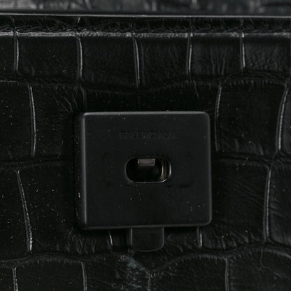 Balenciaga Extra Supple Calfskin Monochrome Crocodile Embossed Gossip Chain Bag XS Black 7 of 10