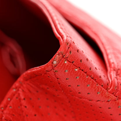 Chanel Lambskin Perforated Medium Double Flap Red 20 of 28
