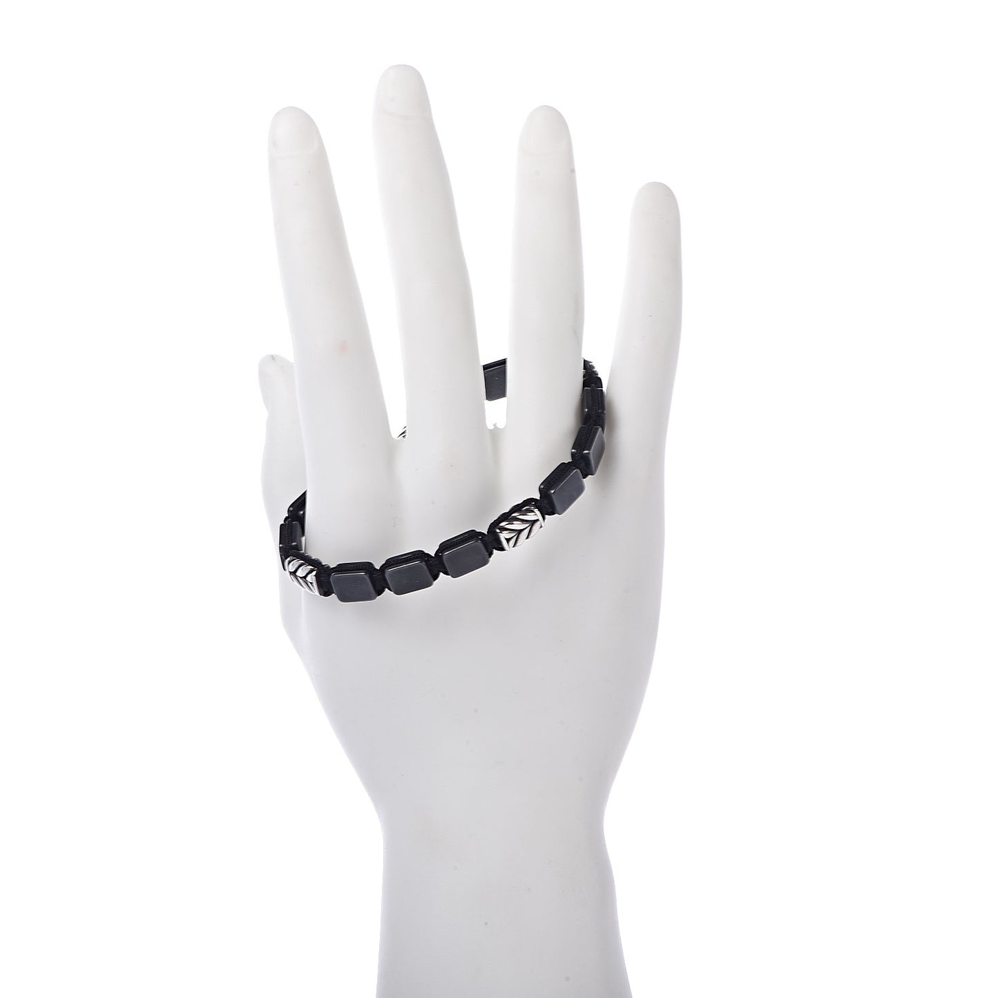 Sterling Silver Titanium Chevron Tile Station Bracelet