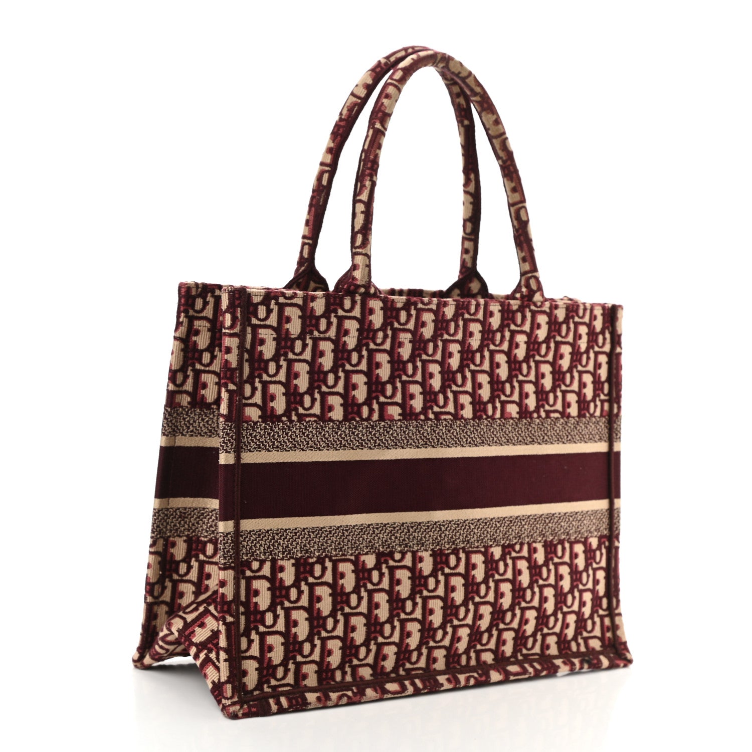 Christian Dior Oblique Medium Book Tote Burgundy Multicolor 3 of 8