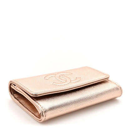 Chanel Metallic Caviar Quilted CC Flap Card Holder Copper 4 of 8