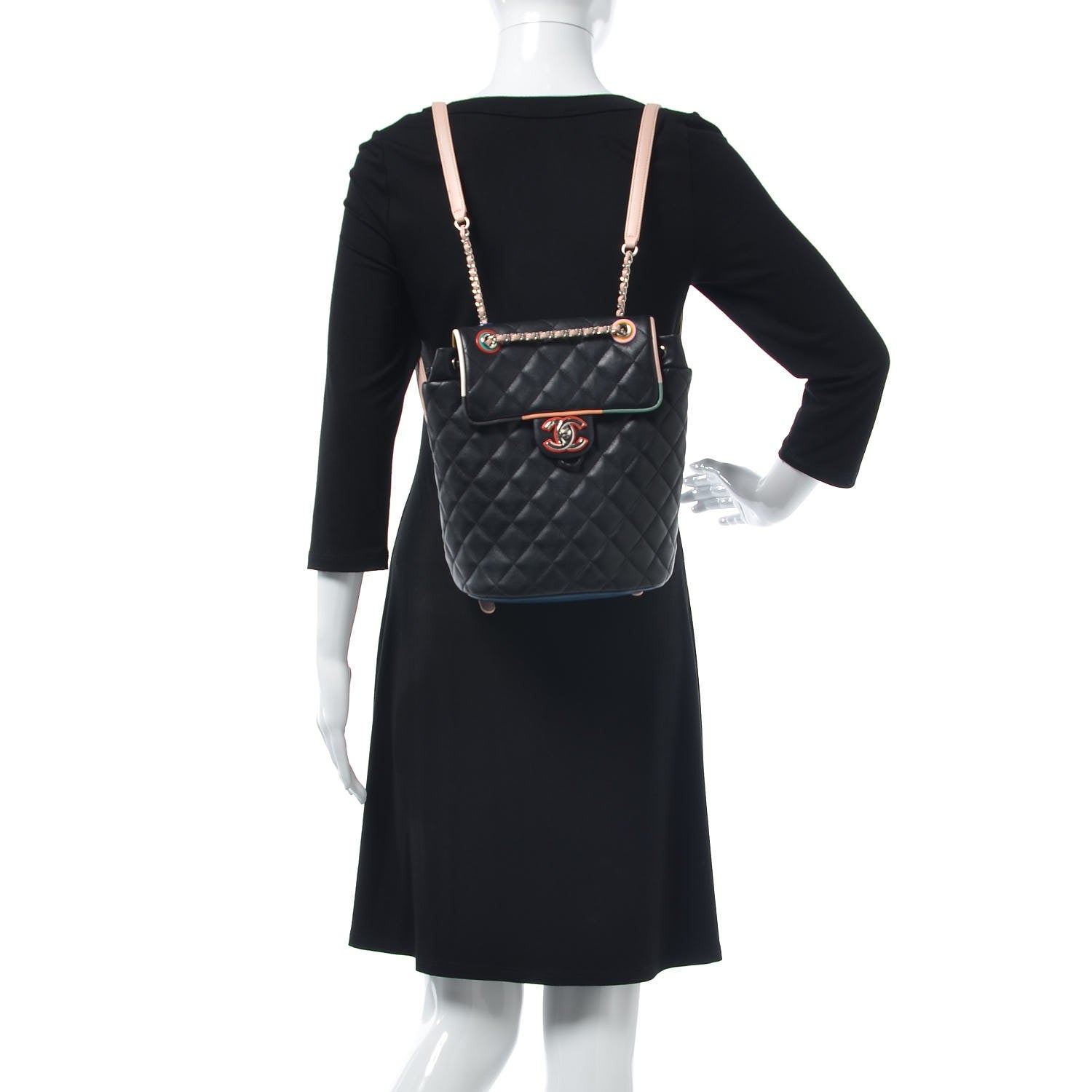 Chanel Lambskin Quilted Small Cuba Urban Spirit Backpack Black 2 of 7