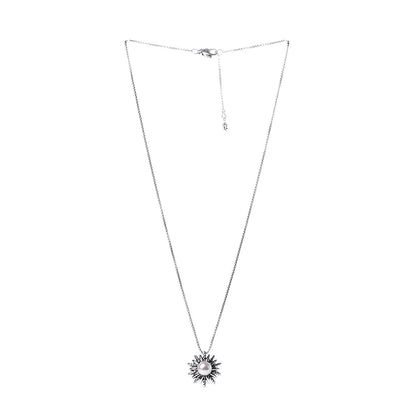 David Yurman Sterling Silver Pearl 18mm Starburst Pendant Necklace 3 of 5