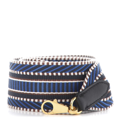 Hermes Toile Swift 50mm Sangle Cavale Shoulder Strap Bleu Zellige Indigo Black 1 of 5
