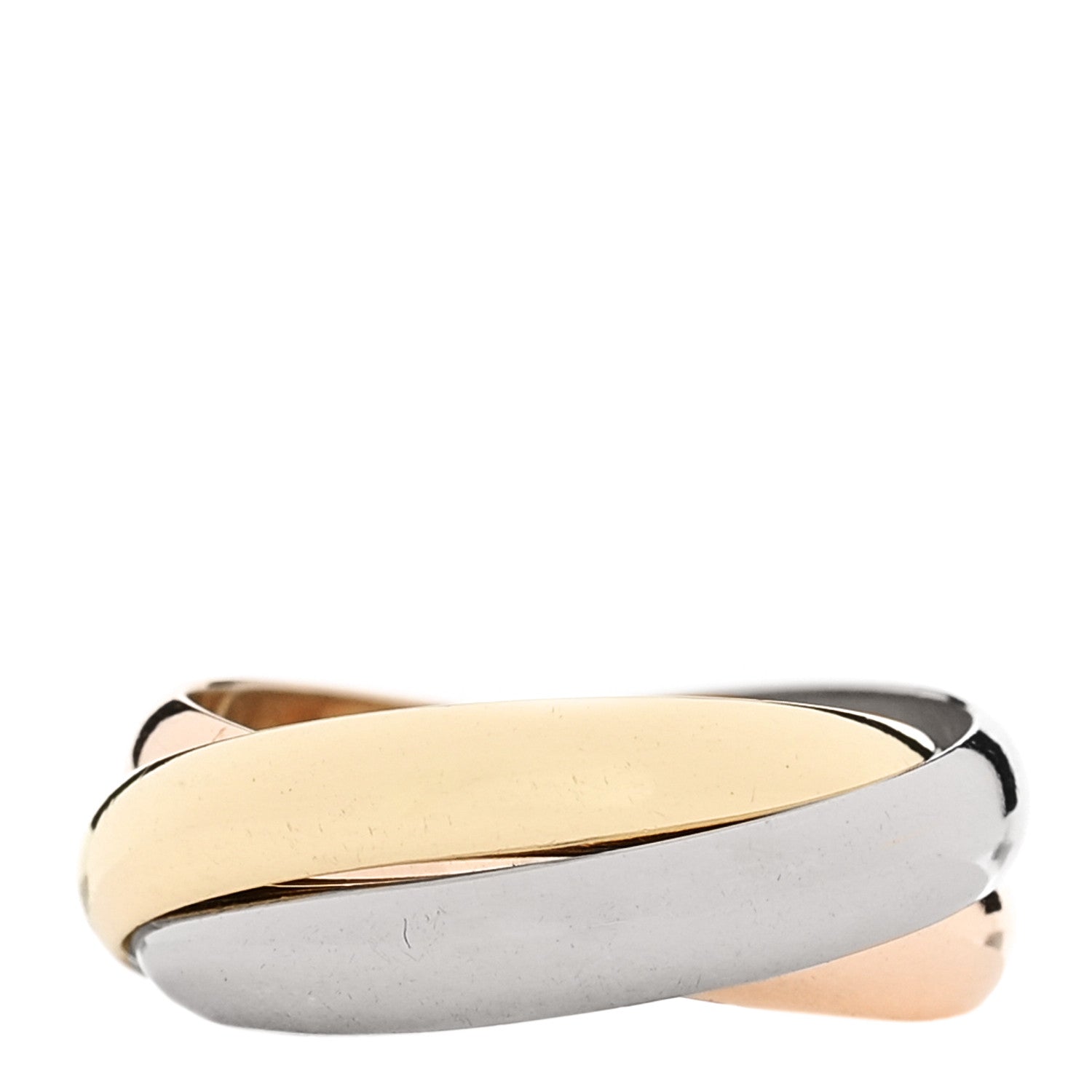 Cartier 18K Pink Yellow White Gold Classic Trinity Ring 53 6.5 3 of 5