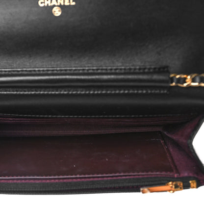 Chanel Lambskin Quilted Wallet On Chain WOC Black 5 of 10