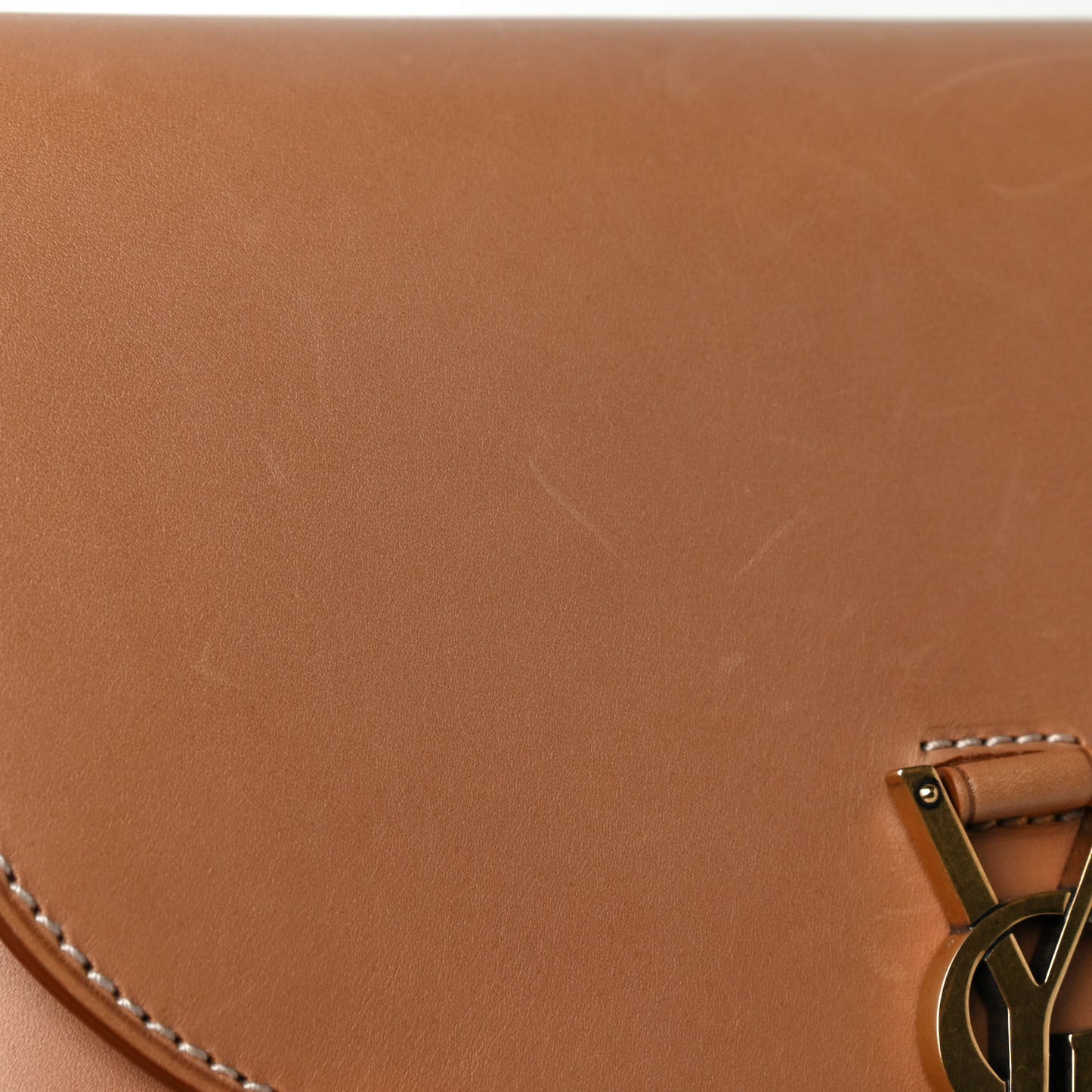 Smooth Vintage Calfskin Monogram Medium Kaia Satchel Gold