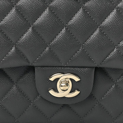Chanel Caviar Quilted Medium Double Flap Dark Grey 8 of 12