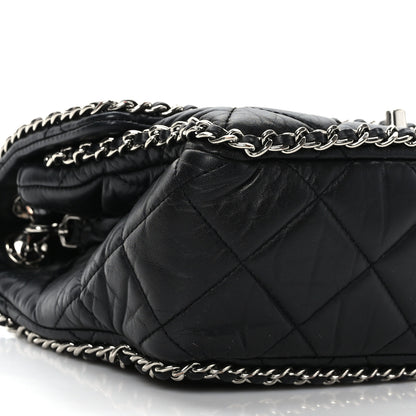 Chanel Crumpled Calfskin Medium Chain All Over Flap Black 8 of 9