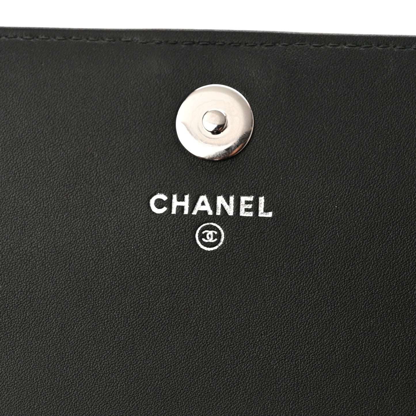 Calfskin Chevron Quilted Boy Wallet On Removable Chain WOC Black