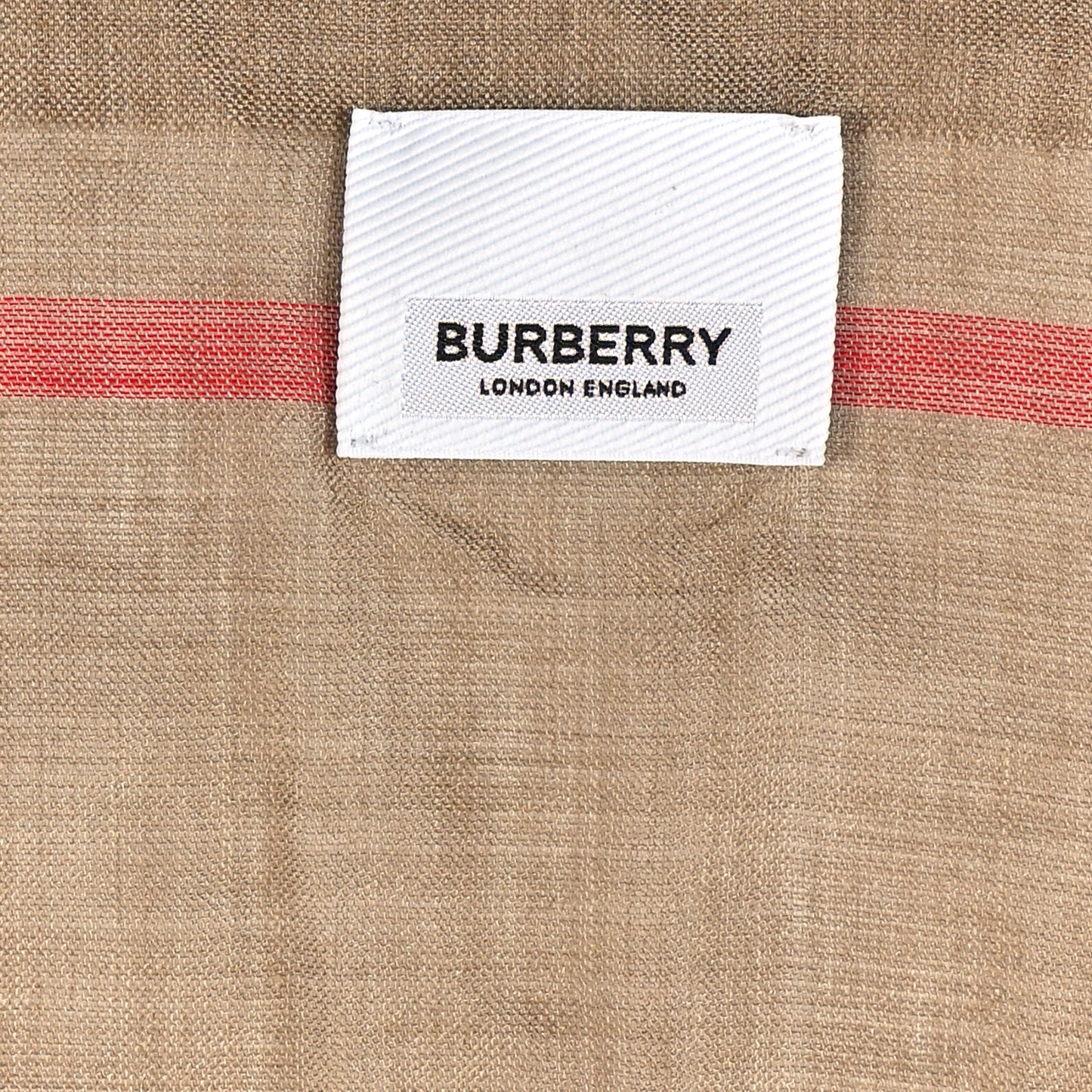 Wool Silk Gauze Giant Check Lightweight Scarf Camel