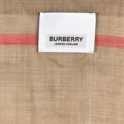 Burberry Wool Silk Gauze Giant Check Lightweight Scarf Camel 3 of 4