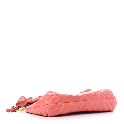 Lanvin Calfskin Quilted Large Happy Clutch Rose 3 of 4