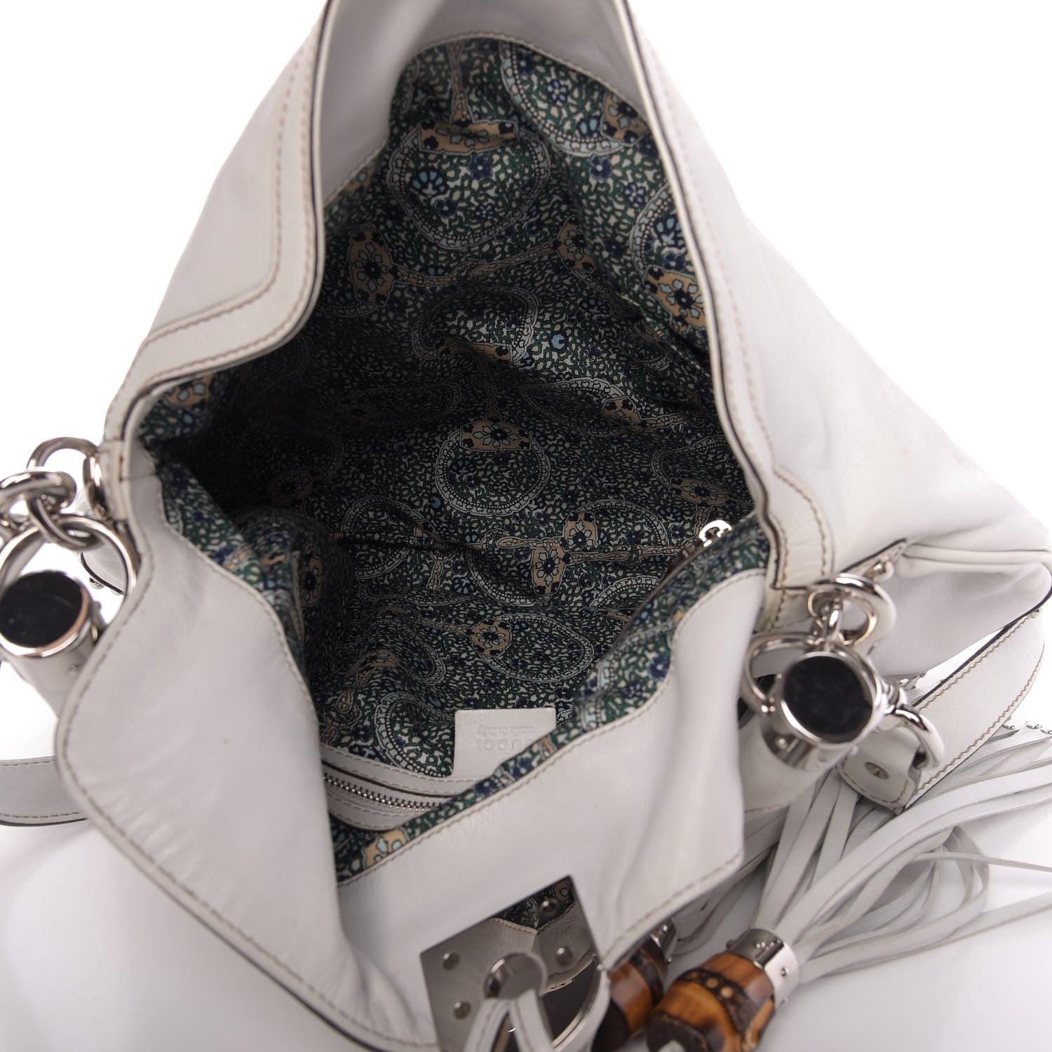 Gucci Calfskin Medium Indy Top Handle Hobo White 6 of 10