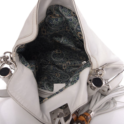 Gucci Calfskin Medium Indy Top Handle Hobo White 6 of 10