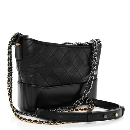 Chanel Aged Calfskin Quilted New Medium Gabrielle Hobo Black 3 of 11