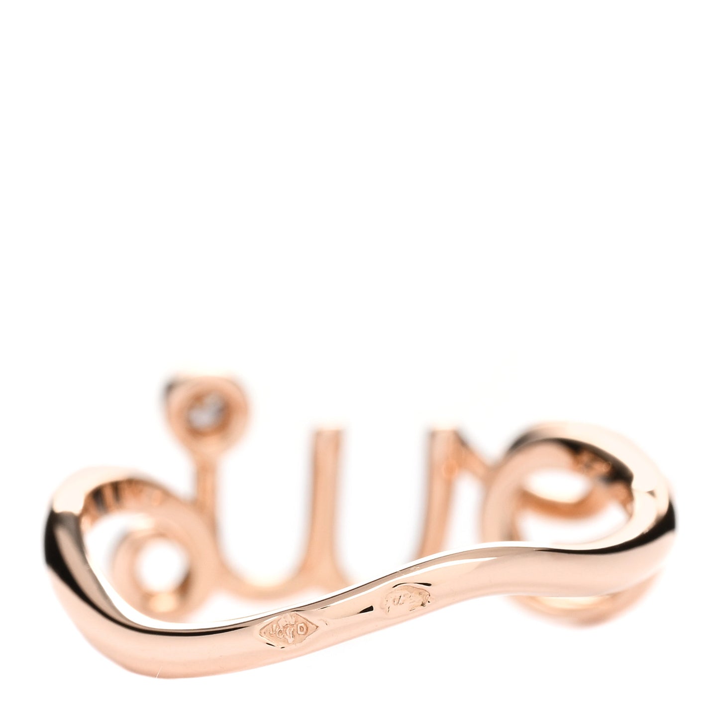 18K Rose Gold Diamond Oui Ring 49 4.75