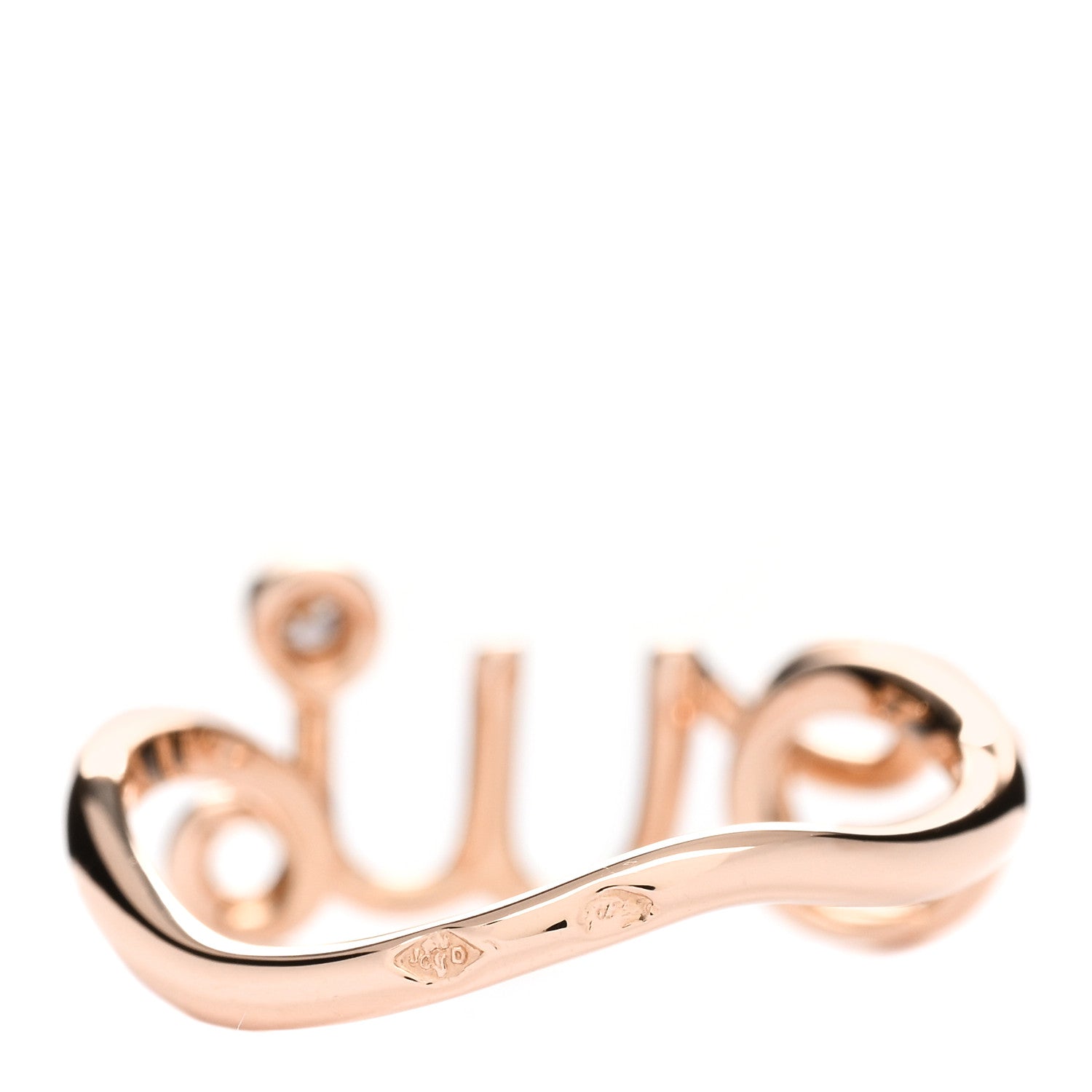 Christian Dior 18K Rose Gold Diamond Oui Ring 49 4.75 3 of 5