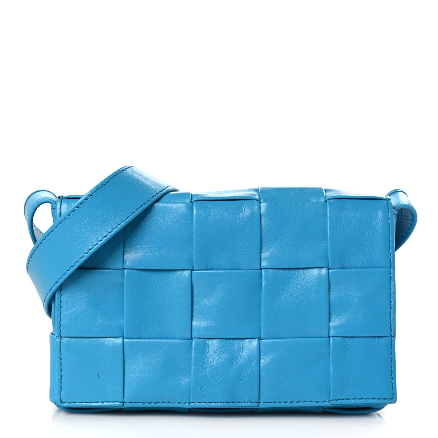 Bottega Veneta Paper Calfskin Maxi Intreccio Cassette Crossbody Bag Pool 1 of 9