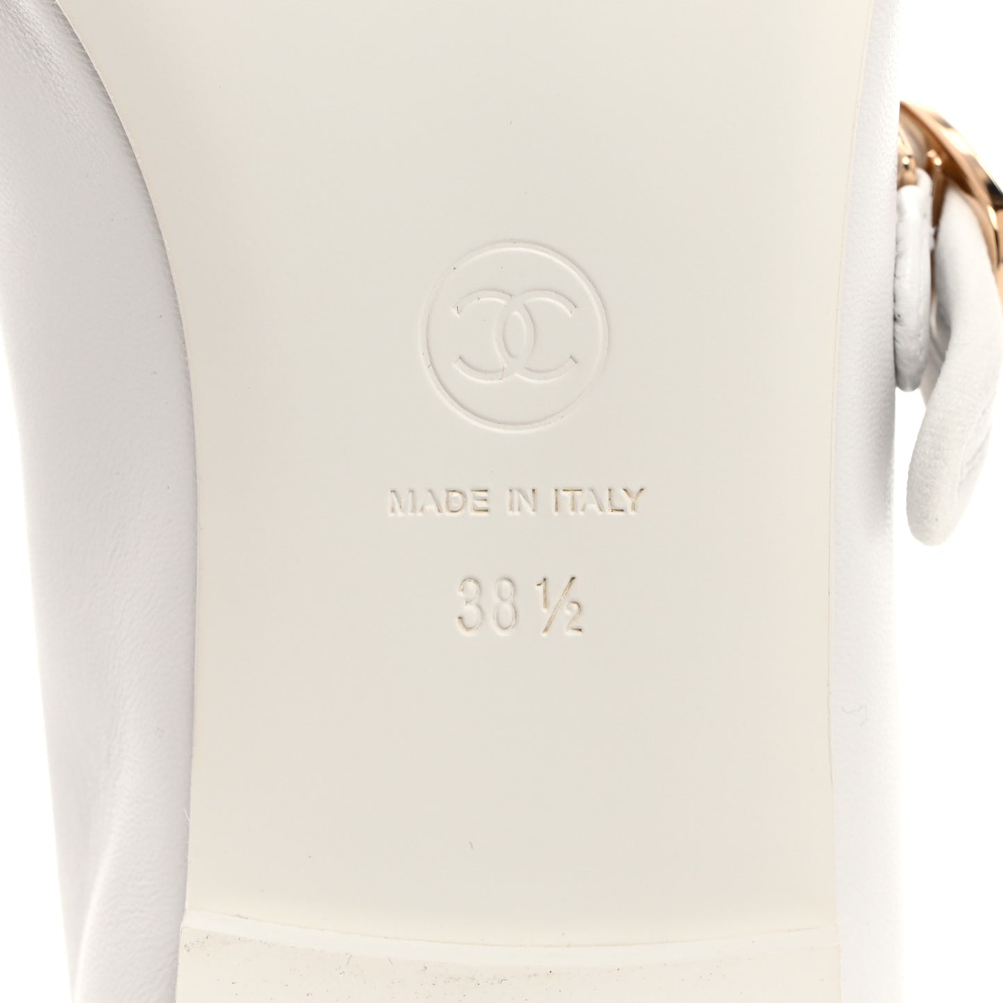 Lambskin Mary Jane Flats 38.5 White