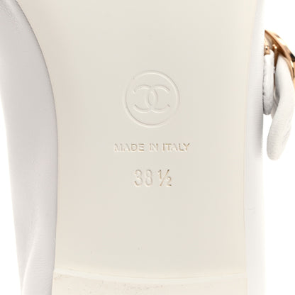 Chanel Lambskin Mary Jane Flats 38.5 White 8 of 9