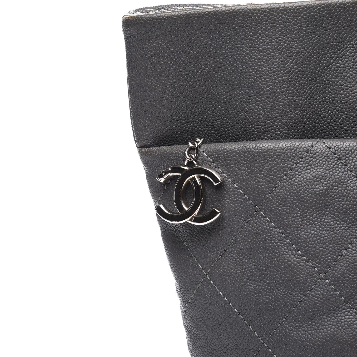 Chanel Caviar Quilted Shopping Tote Grey 10 of 11