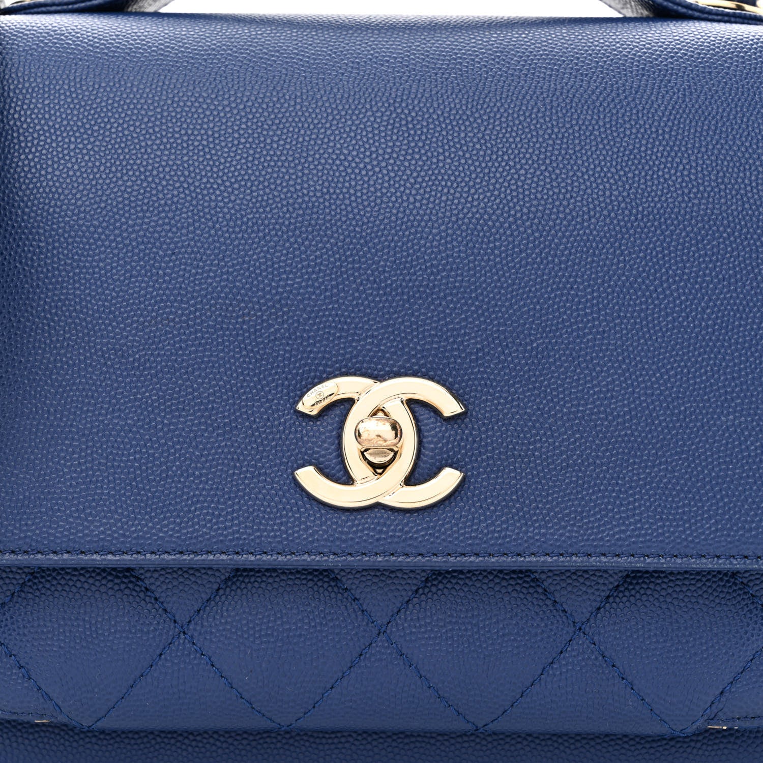 Chanel Caviar Quilted Medium Business Affinity Flap Dark Blue 7 of 9