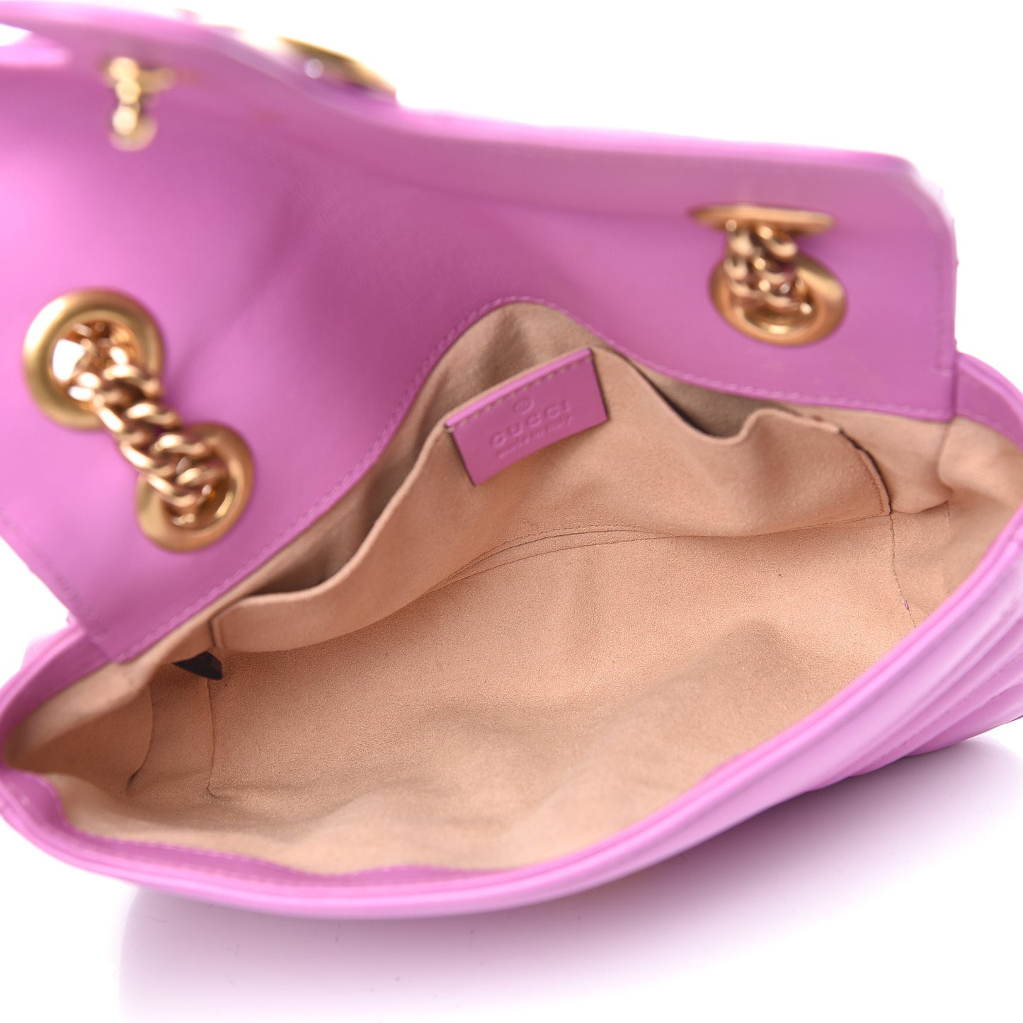 Calfskin Matelasse Mini GG Marmont Shoulder Bag Candy Mousse