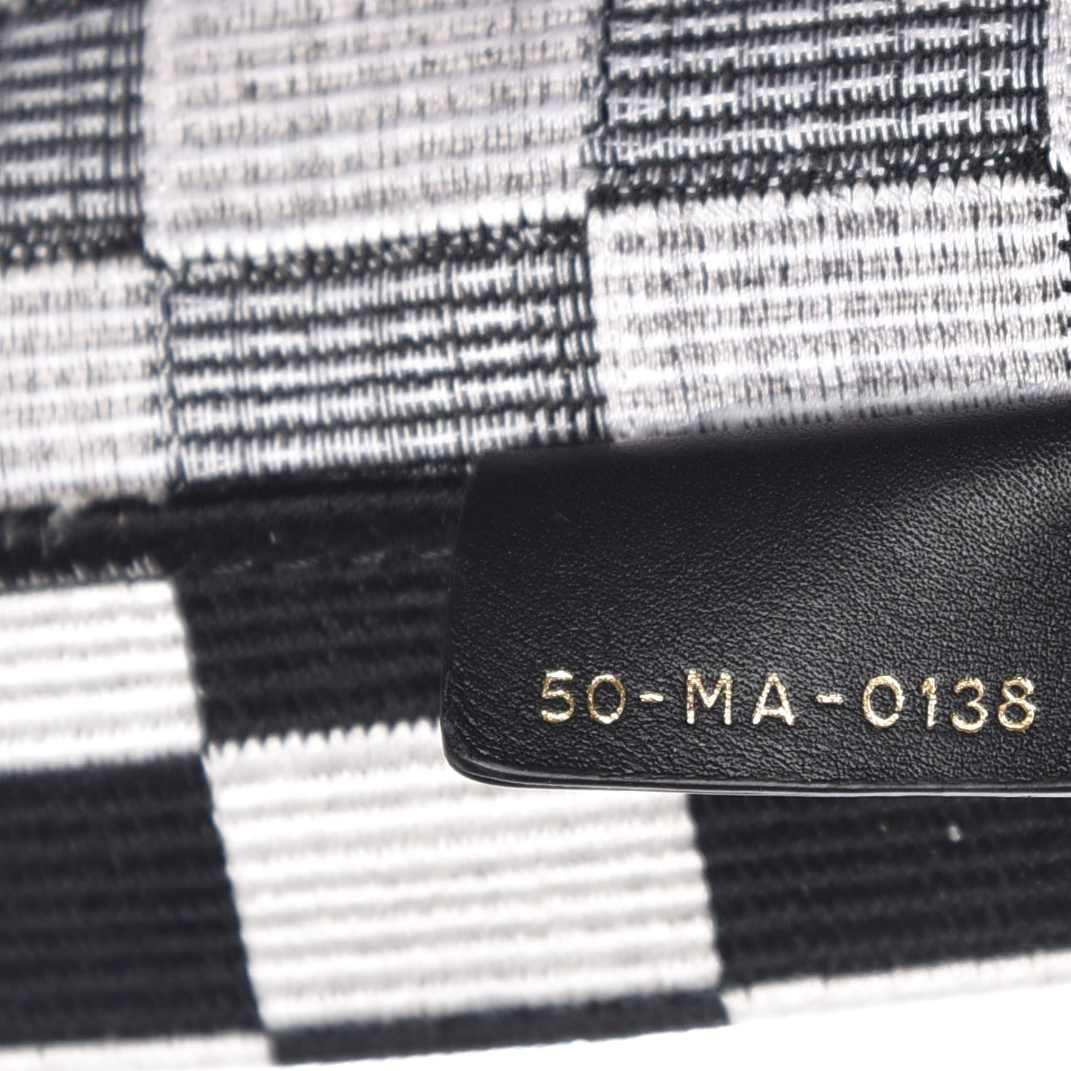 Christian Dior Canvas Embroidered Checkered Book Tote Black White 9 of 11