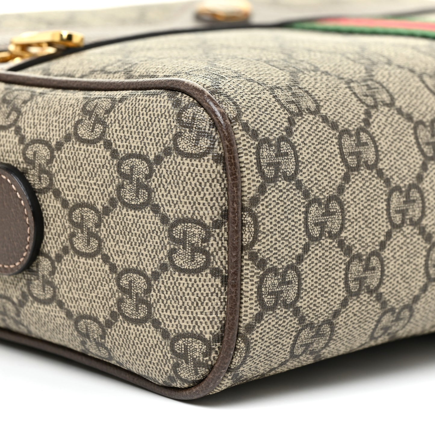 GG Supreme Monogram Web Small Ophidia Shoulder Bag Brown