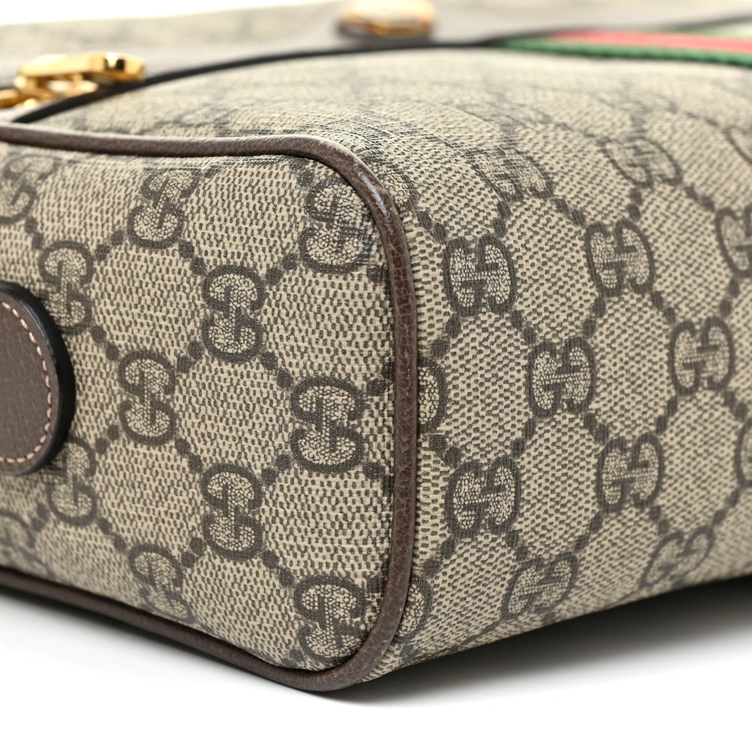 Gucci GG Supreme Monogram Web Small Ophidia Shoulder Bag Brown 8 of 13
