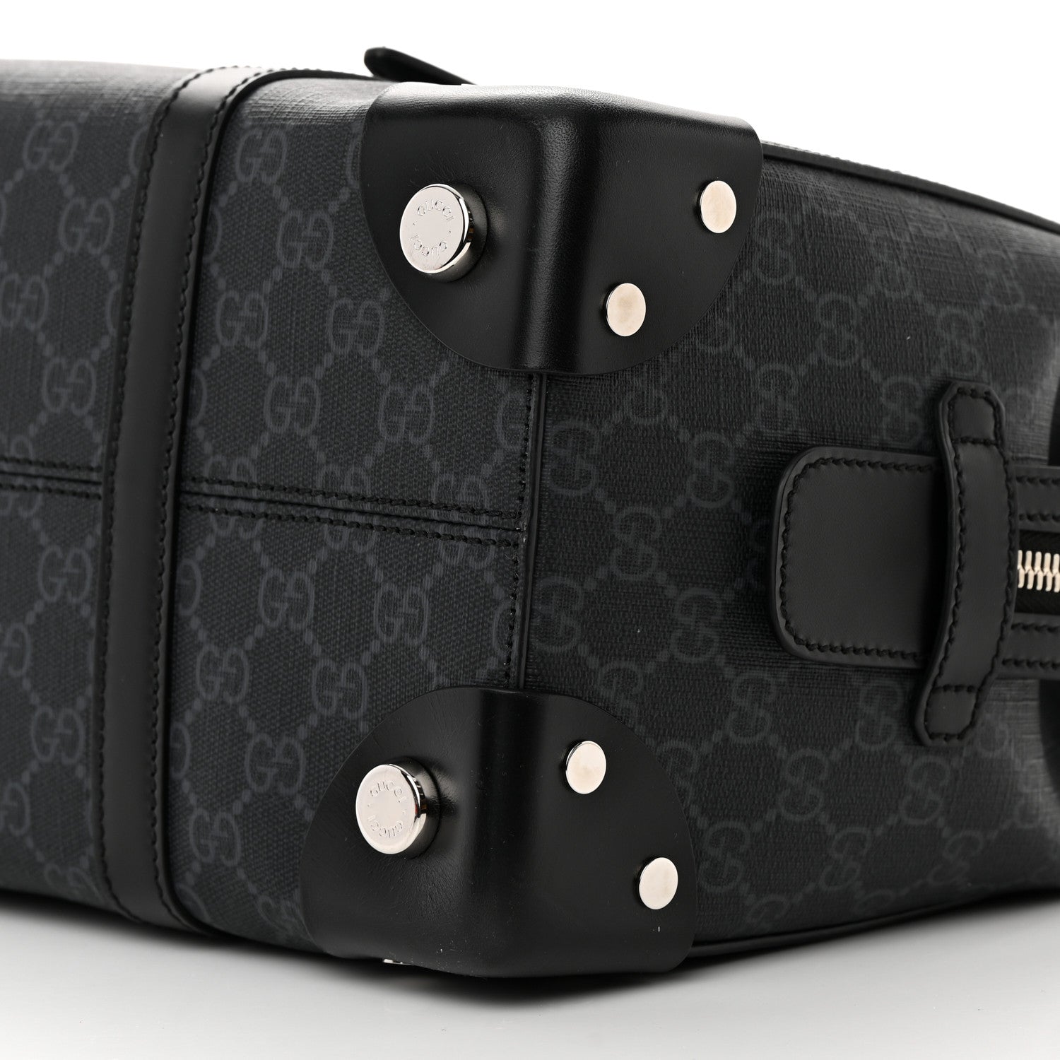 Gucci GG Supreme Monogram Selleria Calfskin Medium Tote Bag Black 10 of 12