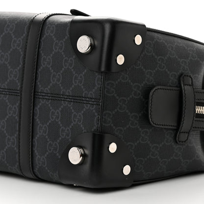 Gucci GG Supreme Monogram Selleria Calfskin Medium Tote Bag Black 10 of 12