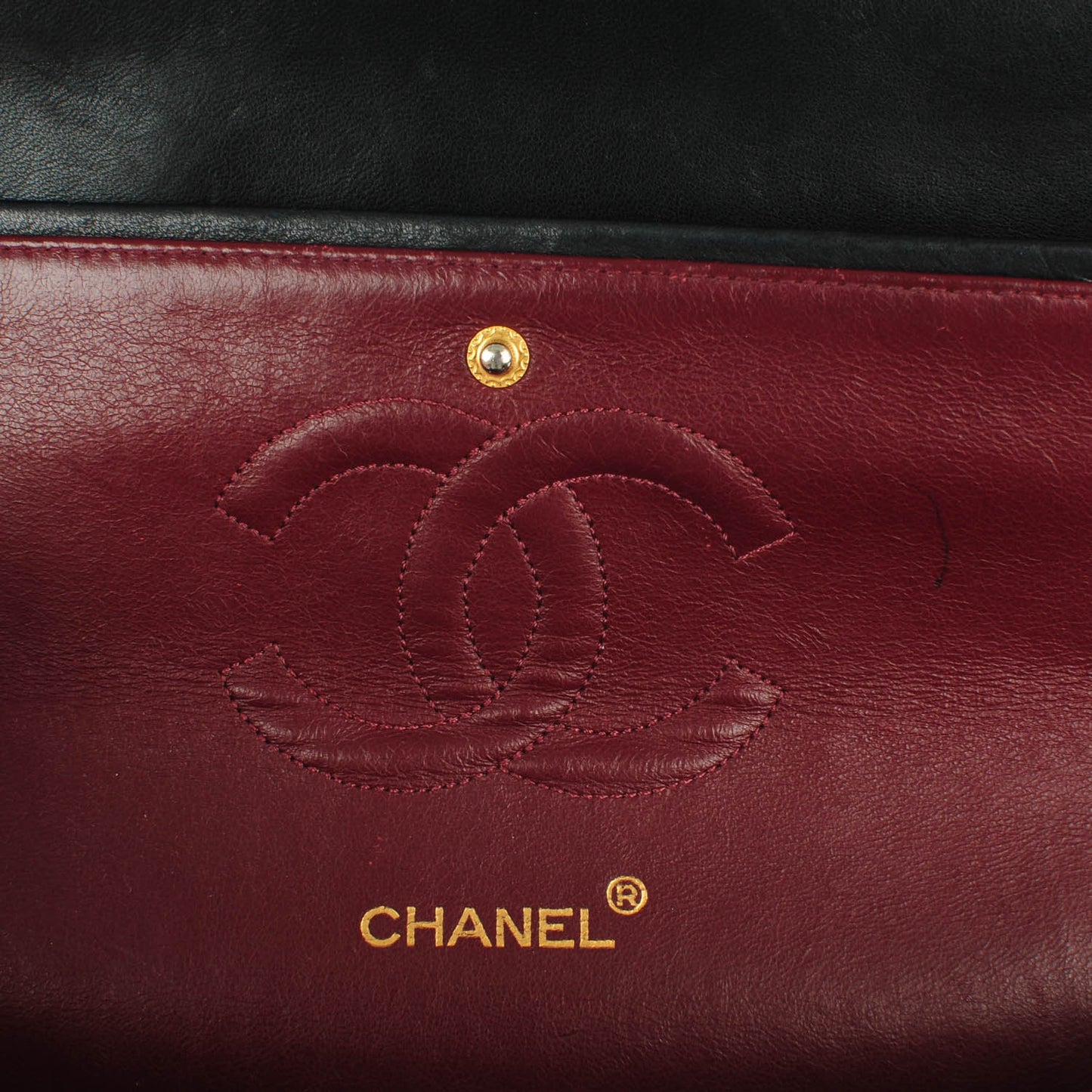 Lambskin Quilted Medium Double Flap Black