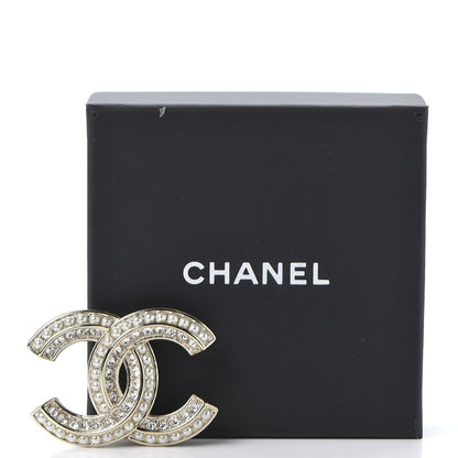 Chanel Crystal Pearl Chain Mania CC Earrings Gold 4 of 4